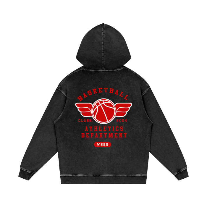 WSSU 2004 Above The Rim Black Acid Wash Hoodie