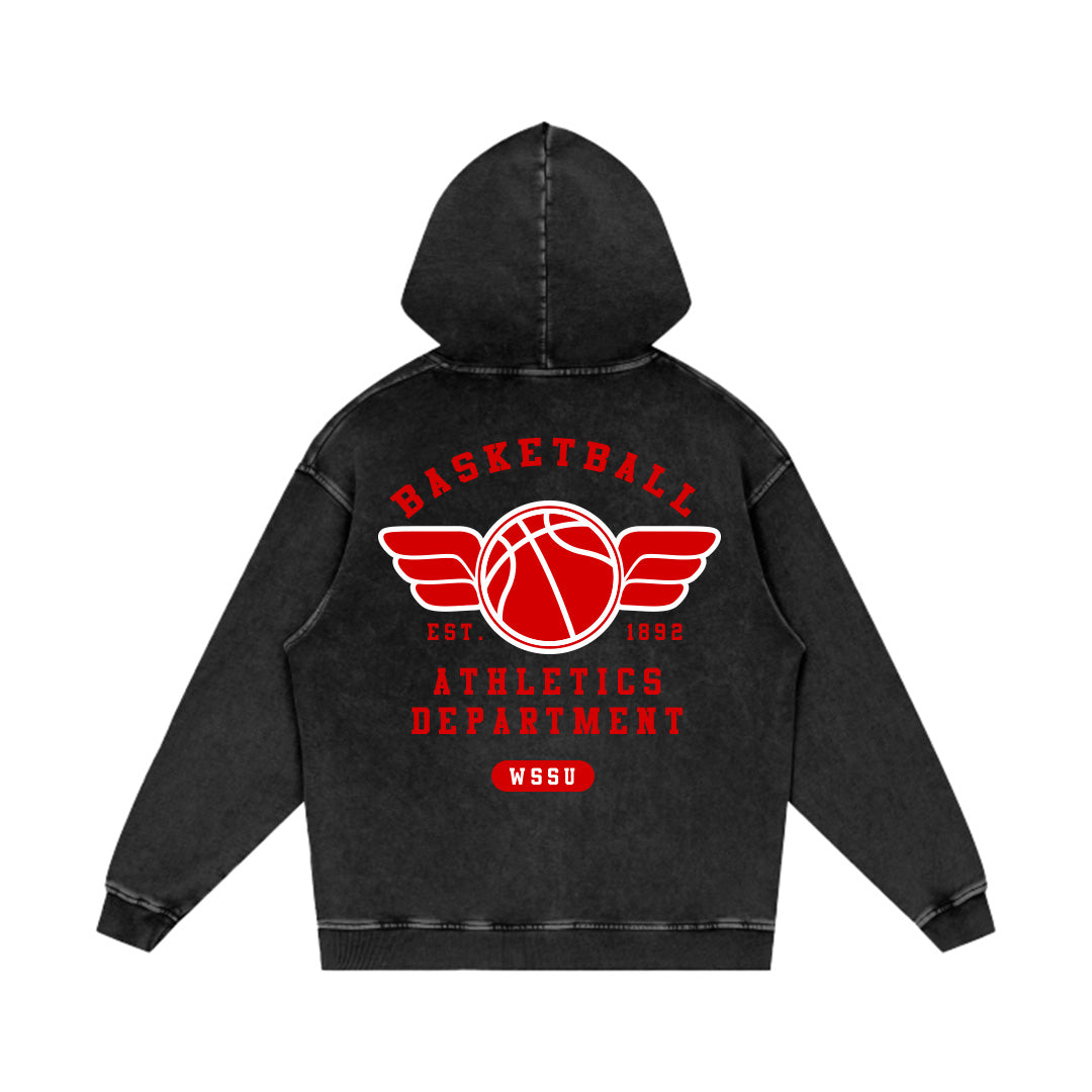 WSSU EST. 1892 Above The Rim Black Acid Wash Hoodie