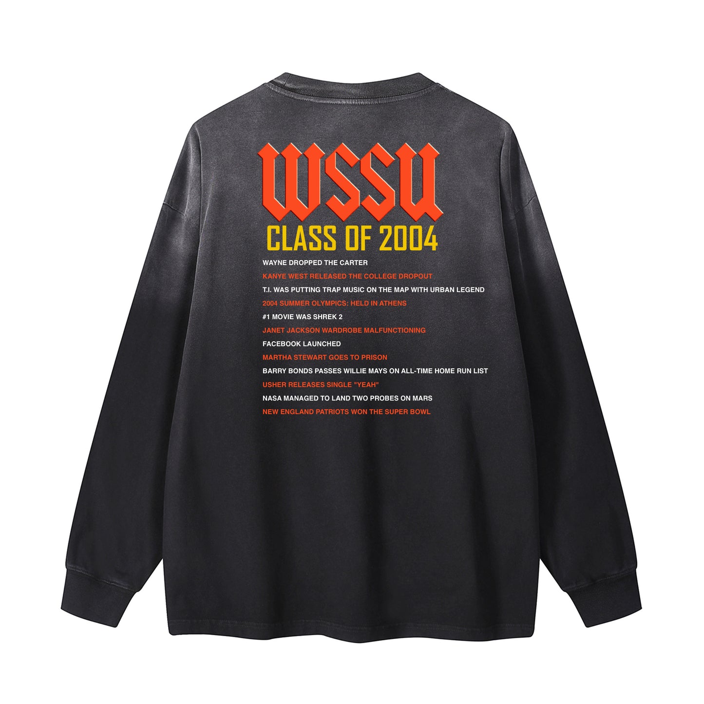 Class of 2004 Acid Wash Long Sleeve Tee