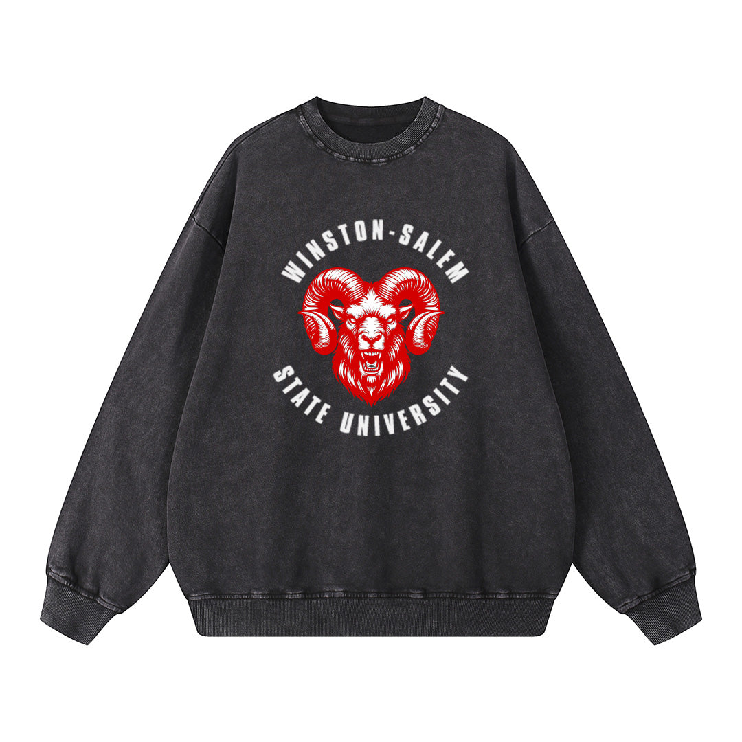 Ram Shack Acid Wash Black Sweatshirt