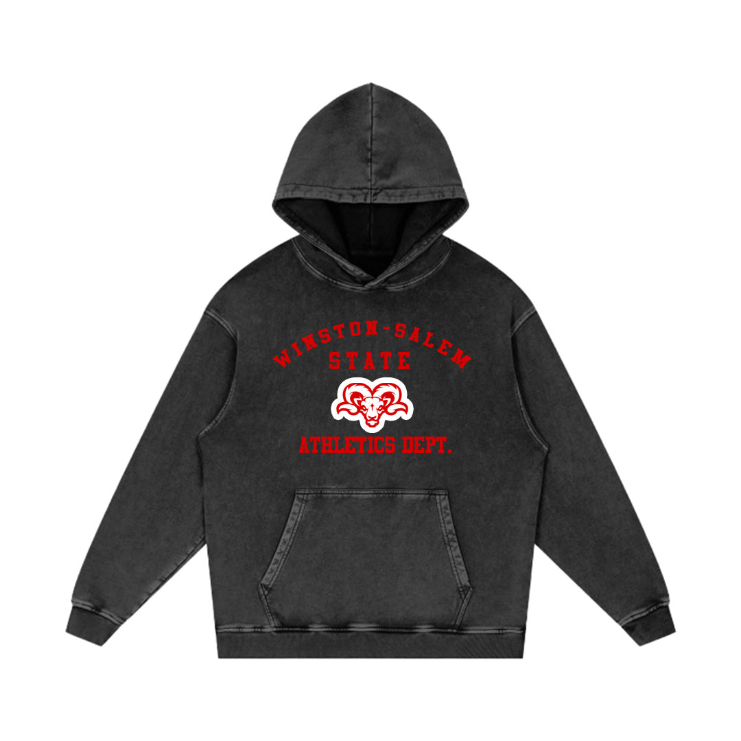 WSSU EST. 1892 Above The Rim Black Acid Wash Hoodie